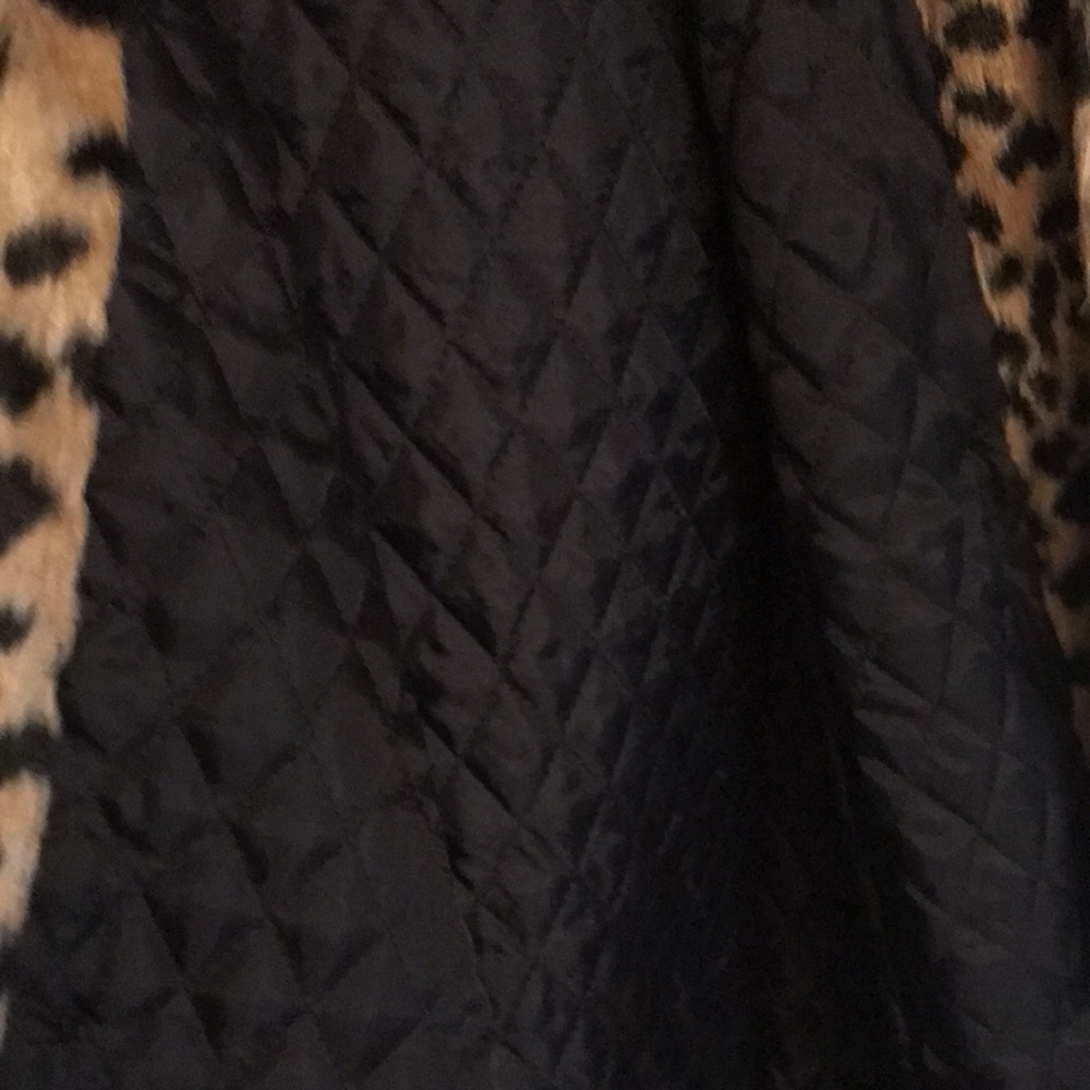 Panache Leopard Print Faux Fur Coat in Tan, Black, Cream - Picture 6 of 6